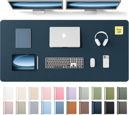 YSAGi Leather Desk Pad Protector, Large Mouse Pad, Non-Slip PU Leather Desk Blotter, Waterproof Writing Pad for Office and Home (31.5" x 15.8", Eggshell) - Colors B