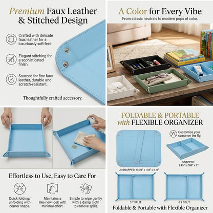 Small Valet Tray, Jewelry Tray for Rings Watches Earrings, Entryway Catchall Caddy for Coins Keys Change, Nightstand Bedside Valet Holder, Trays for Electronic Gadgets, Beige - Colors A