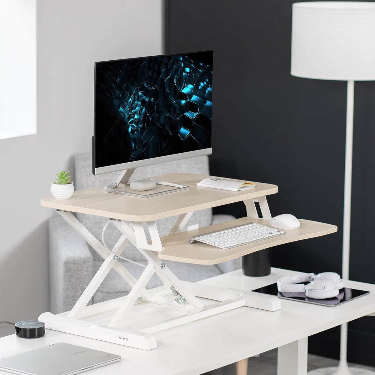 Black 32 in Standing Desk Converter, DESK-V000K