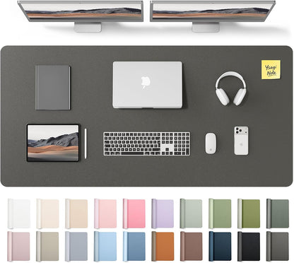 YSAGi Leather Desk Pad Protector, Large Mouse Pad, Non-Slip PU Leather Desk Blotter, Waterproof Writing Pad for Office and Home (31.5" x 15.8", Eggshell) - Colors B