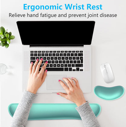 Dapesuom Enlarge Keyboard Wrist Rest, Cute Memory Foam Keyboard Wrist Cushion for Computer Desk Mats Support, Typing Pain Relief Ergonomic Mouse Pad Rests with Non-Slip Base for Gaming, Laptop, Purple