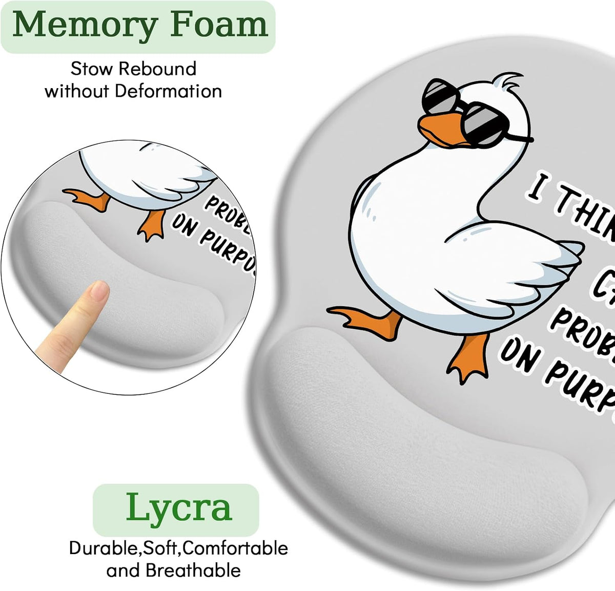 LIMKRIAN Cat Ergonomic Mouse Pad with Wrist Rest, Gaming Mouse Pad with Wrist Support, Funny Mouse Pads for Desk, Computer Mousepad with Non-Slip Pain Relief PU Base, Cute Office Desk Accessories - Colors B