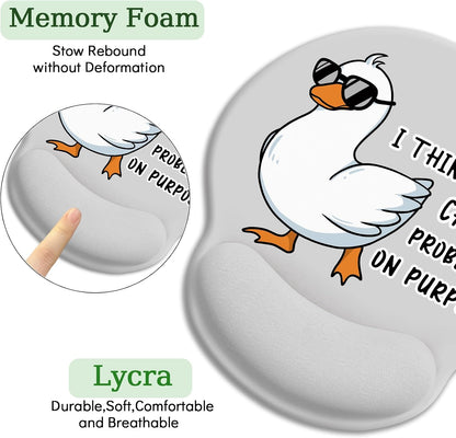 LIMKRIAN Cat Ergonomic Mouse Pad with Wrist Rest, Gaming Mouse Pad with Wrist Support, Funny Mouse Pads for Desk, Computer Mousepad with Non-Slip Pain Relief PU Base, Cute Office Desk Accessories - Colors B