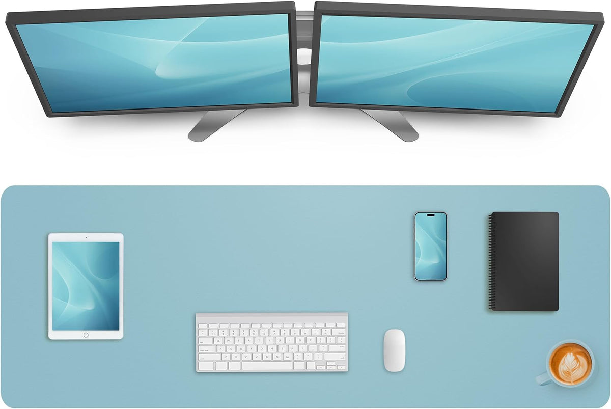 Large Desk pad mat,Mouse Pad,Office Desk Mat, Non-Slip PU Leather Desk Blotter,Large Desk pad,Waterproof Keyboard mat for Office/Home/Decor (Black,48" x 17")