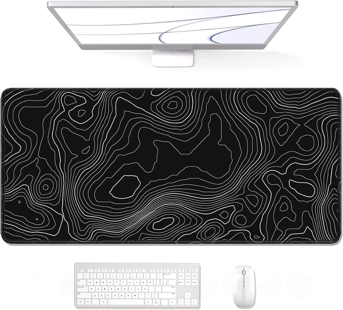 Auhoahsil Desk Mat, Ultra Large Mouse Pad, XXL Gaming Mousepad, Green Tropical Leaves Deskpad, Big Extended Full Size Mouse Pad, Desktop Desk Matt for Keyboard, Laptop & Computer, 35.5 x 15.7 in - Colors B