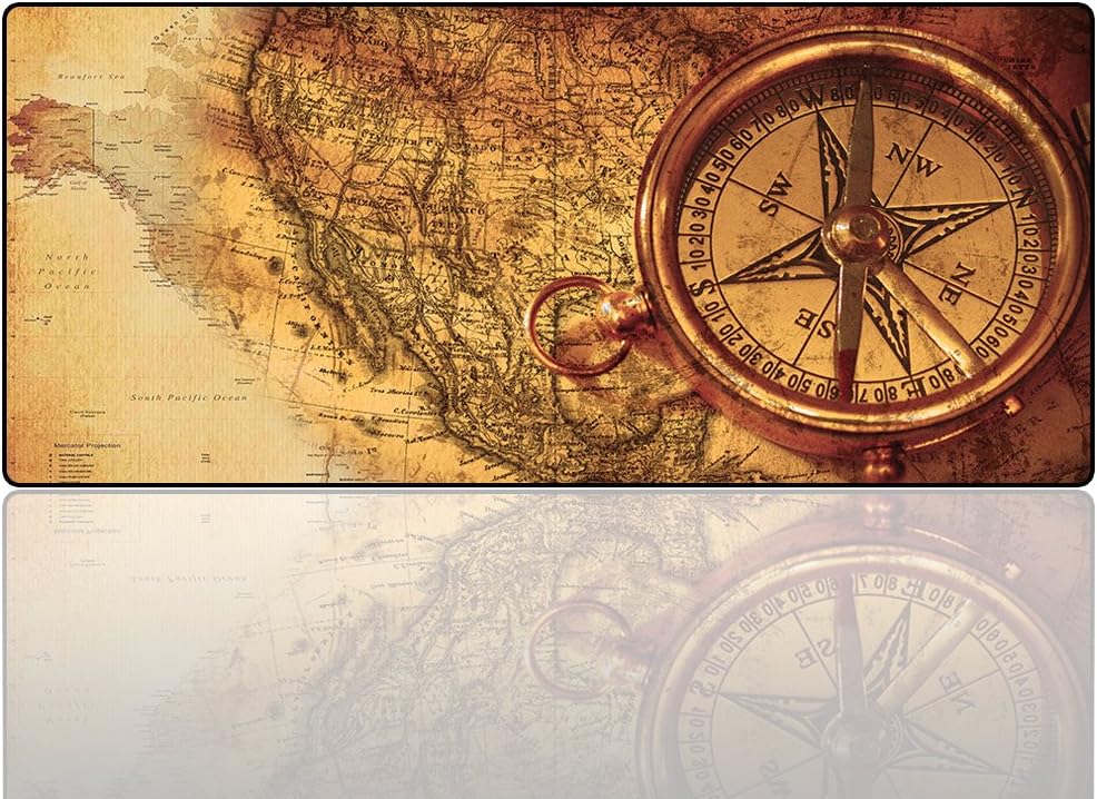XXL Professional Large Mouse Pad & Computer Game Mouse Mat (35.4x15.7x0.1IN, Map) (90 * 40 Map)