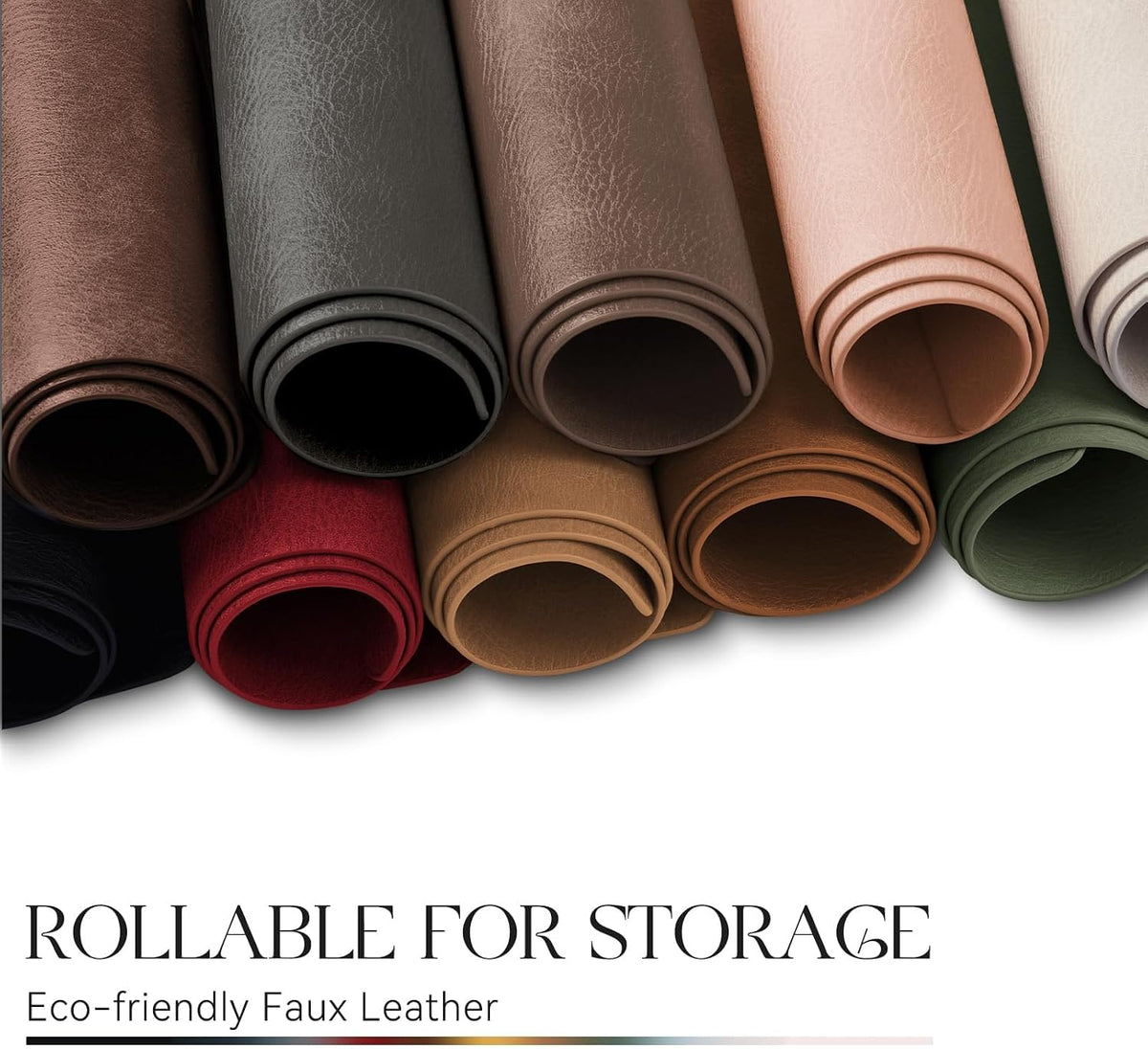 MOSAYT Vinyl Placemats Set of 6-12 X 17 Inch - Faux Leather 100% Waterproof Oil-Proof Wipeable PU Place Mats, Heat Resistant Reversible Table Mats for Kitchen, Dining, Outdoor, Reddish Brown