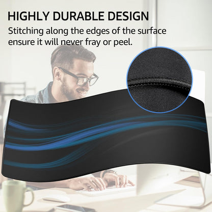 KTRIO Large Gaming Mouse Pad Desk Mat for Gamer, 31.5" x 11.8", Black, XL | Extended Size Design, Superior Micro-Weave Cloth, Non-Slip Rubber Base, Durable Stitched Edges, Water-Resistant Coating