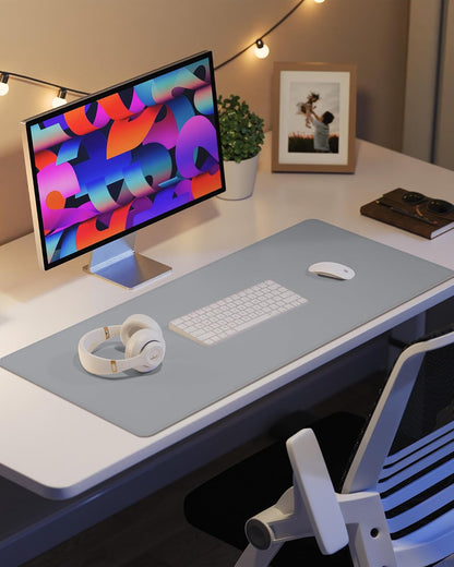 AFIING Large Desk Mat 55" x 24" - PU Leather Desk Pad Protector, Waterproof Non-Slip Extended Mouse Pad for Office Desk, Keyboard, Laptop and Home Workspace (Black)