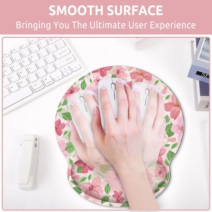KONVINIT Ergonomic Mouse Pad with Wrist Rest, Small Mousepad with Non-Slip Rubber Base and Smooth Surface, Beach Mouse Pads for Desk, Office Desk Accessories