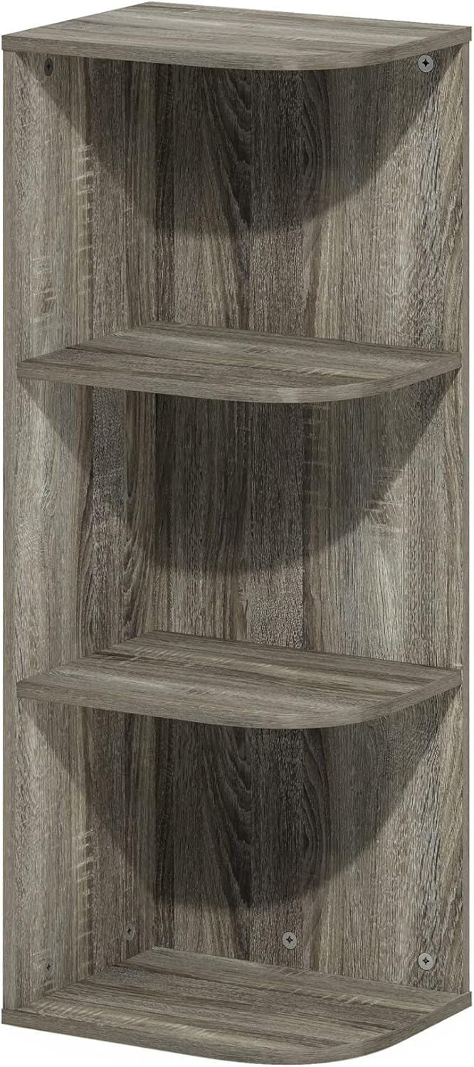 Furinno PASIR Book Shelf, 2-Tier Modern Bookshelf, Open Shelves Bookcase 9 x 12 x 21, Easy Assembly, for Living Room, Bedroom, Home Office, White