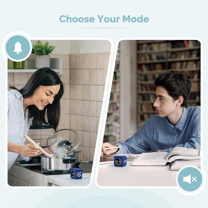 KADAMS Pomodoro Cube Timer Productivity Visual Timer - 5/10/25/50 Min Rotating Countdown (1, Green)