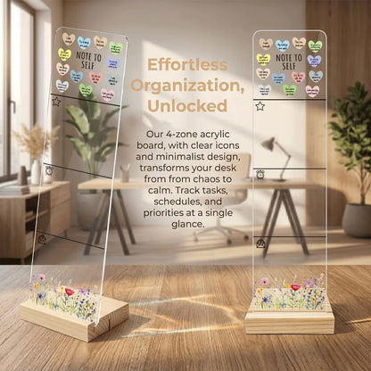 Note to Self Motivational Decor Sticky Note Holder, Mental Health Monitor Memo Board Decorations for School Counseling Office Therapy Desktop Art Decoration School Counselor, Therapist Office Gifts