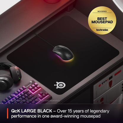 QcK Gaming Mouse Pad - XXL Cloth - Peak Tracking and Stability - Esports Mousepad - Never-Slip - Full Desk Coverage