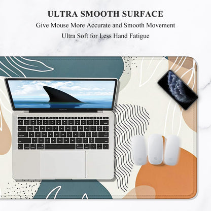 Auhoahsil Desk Mat, Ultra Large Mouse Pad, XXL Gaming Mousepad, Green Tropical Leaves Deskpad, Big Extended Full Size Mouse Pad, Desktop Desk Matt for Keyboard, Laptop & Computer, 35.5 x 15.7 in - Colors A