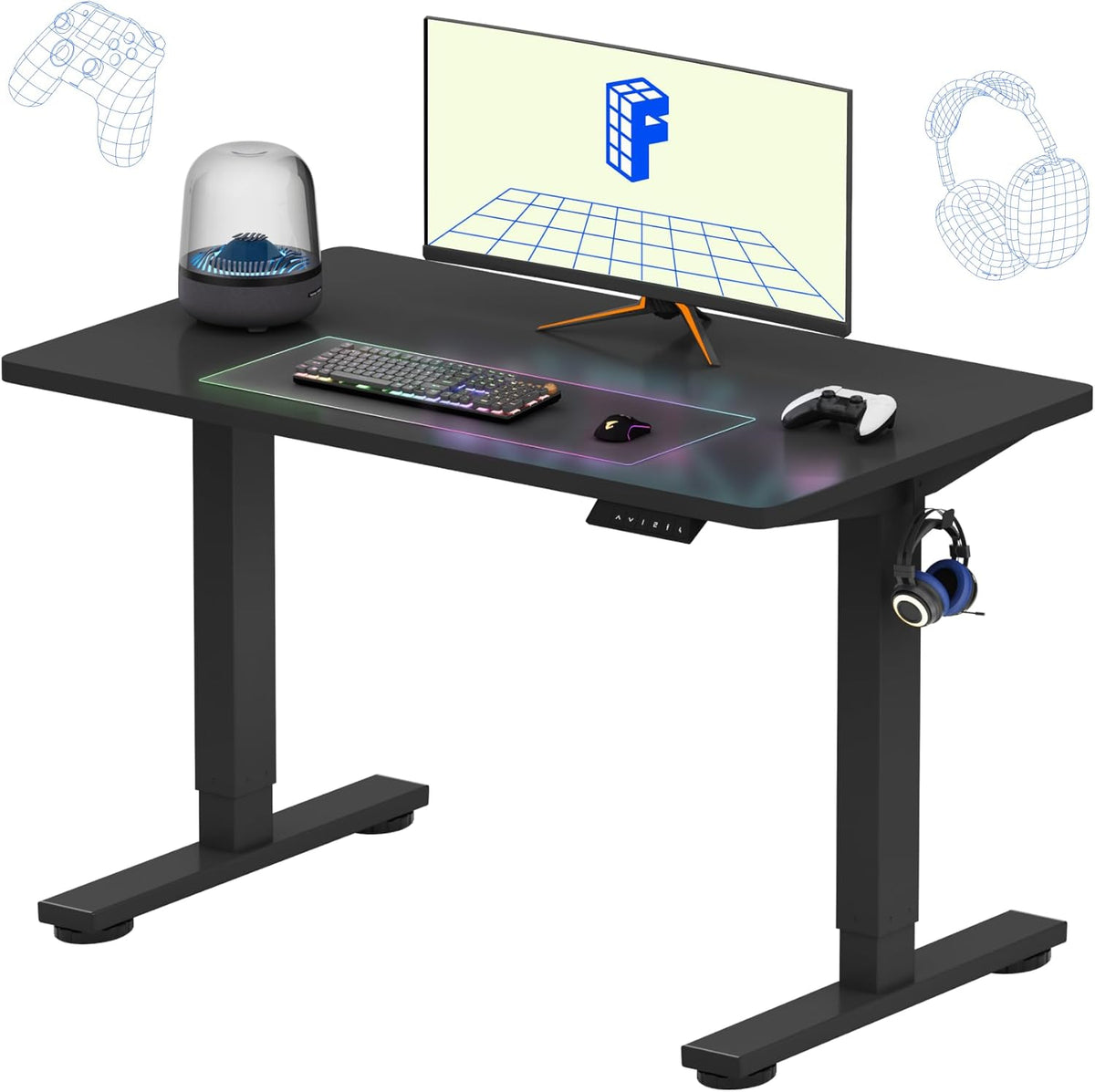 EN1 48"x24" One-Piece Standing Desk, White