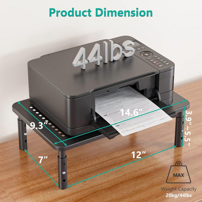WALI Monitor Stand Riser with Drawer, Desk Organizers and Accessories for Computer, Printer, Laptop Stand for Home Office Supplies, (PTT005-B), 1 Pack, Black