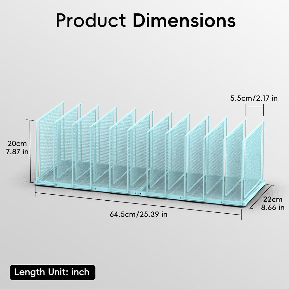 File Organizer for Desk, 5-Section Vertical File Sorter, Paper Holder Organizer Standing Metal File Folder for Office Home Classroom, Black