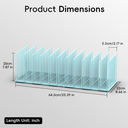 File Organizer for Desk, 5-Section Vertical File Sorter, Paper Holder Organizer Standing Metal File Folder for Office Home Classroom, Black