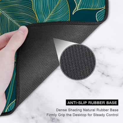 Auhoahsil Desk Mat, Ultra Large Mouse Pad, XXL Gaming Mousepad, Green Tropical Leaves Deskpad, Big Extended Full Size Mouse Pad, Desktop Desk Matt for Keyboard, Laptop & Computer, 35.5 x 15.7 in - Colors A