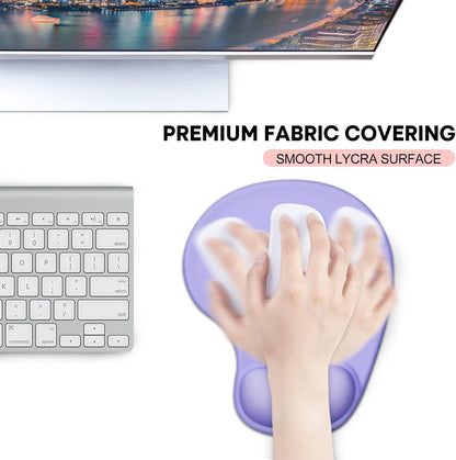JIKIOU Mouse Pad, 2 Pack Ergonomic Mouse Pads with Comfortable Gel Wrist Rest Support and Smooth Cloth, Non-Slip PU Base for Easy Typing Pain Relief Durable and Easy to Clean Small Black