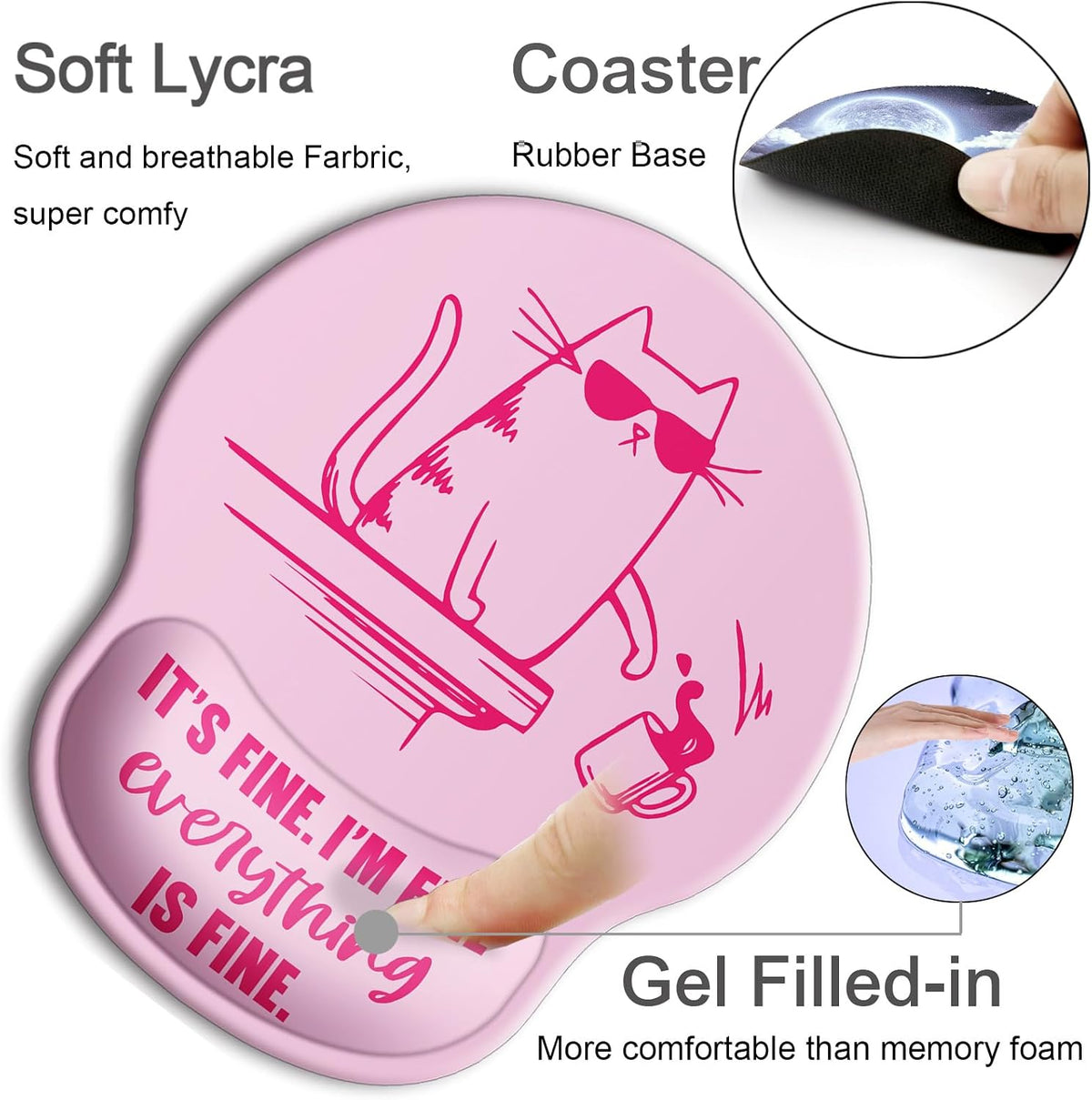 Ergonomic Mouse Pad with Wrist Support Rest,Large Mousepad Gel Wrist Rest, with Coaster Non-Slip & Pain Relief for Computer, Desk, Home&Office-Beach - Colors B