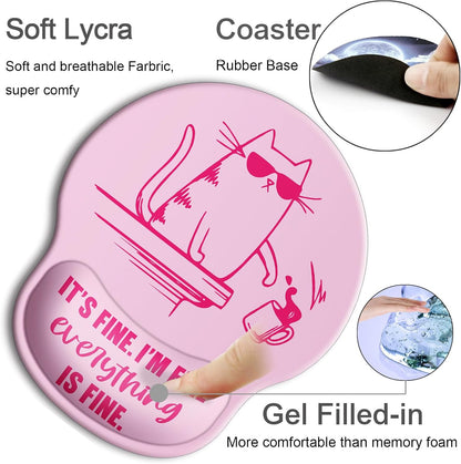 Ergonomic Mouse Pad with Wrist Support Rest,Large Mousepad Gel Wrist Rest, with Coaster Non-Slip & Pain Relief for Computer, Desk, Home&Office-Beach - Colors B