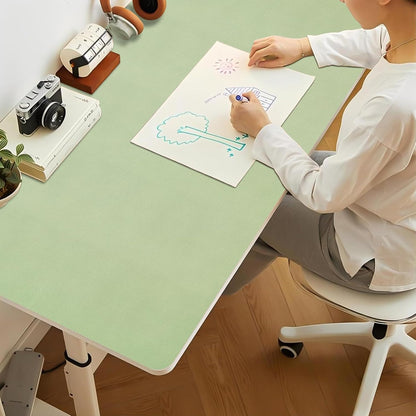 Bloss Leather Desk Pad and Keyboard Wrist Rest, Large Mouse Pad + Keyboard Pad+Mouse Wrist Support, Non-Slip Desk Mat Protector for Office, Home(31.5×15.7 Inches,Beige) - Colors B