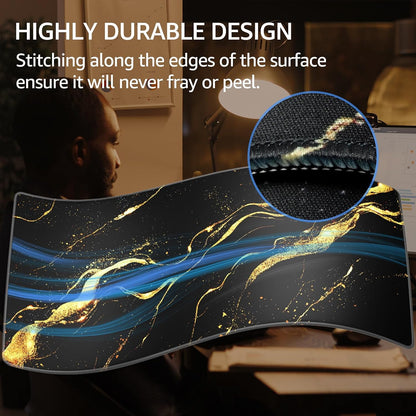 KTRIO Large Gaming Mouse Pad Desk Mat for Gamer, 31.5" x 11.8", Black, XL | Extended Size Design, Superior Micro-Weave Cloth, Non-Slip Rubber Base, Durable Stitched Edges, Water-Resistant Coating
