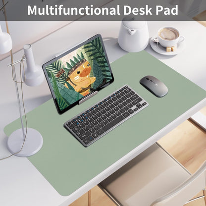 Bloss Leather Desk Pad and Keyboard Wrist Rest, Large Mouse Pad + Keyboard Pad+Mouse Wrist Support, Non-Slip Desk Mat Protector for Office, Home(31.5×15.7 Inches,Beige) - Colors A