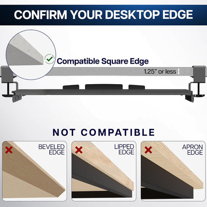 VIVO Extra Long Clamp-on Computer Keyboard and Mouse Under Desk Slider Tray, 34 x 11 inch Pull Out Platform Drawer, Black, MOUNT-KB15EB