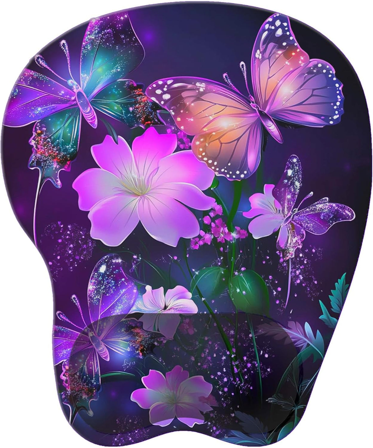 Wrist Support Mouse Pad Anti Slip Rubber Wrist Rest Mousepad 9in X 8in Small Desktop Notebook Mouse Mat for Working and Gaming (M-Pink Floral)