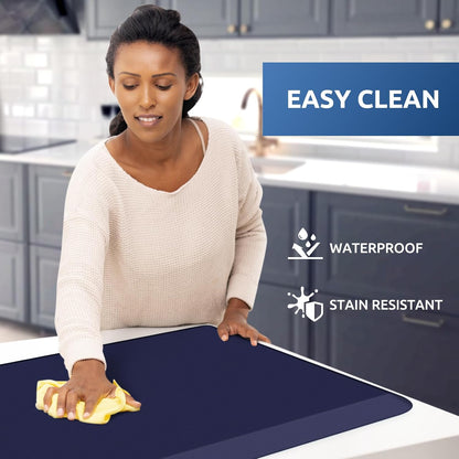 KitchenClouds Kitchen Mat Cushioned Anti Fatigue Rug 17.3"x28" Water Resistant, Non Slip, Standing and Comfort Desk/Floor Mats for House Sink Office (Black)