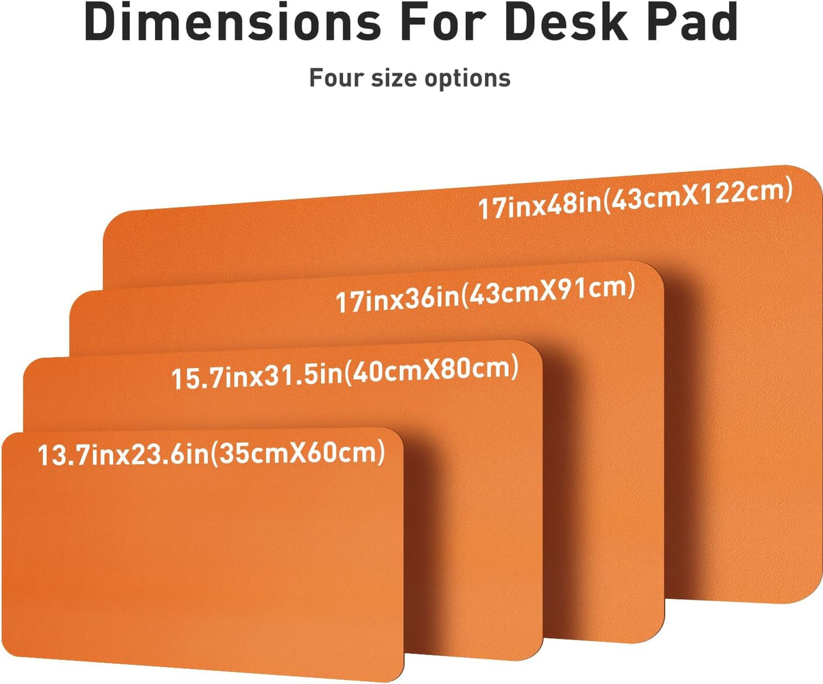 Aothia Leather Office Desk Pad Protector, Non-Slip PU Leather Desk Blotter, Waterproof Laptop Writing Mouse Pad for Office and Home, Black, 31.5" x 15.7" - Colors A