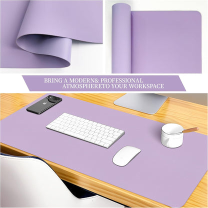 Bloss Leather Desk Pad and Keyboard Wrist Rest, Large Mouse Pad + Keyboard Pad+Mouse Wrist Support, Non-Slip Desk Mat Protector for Office, Home(31.5×15.7 Inches,Beige) - Colors B