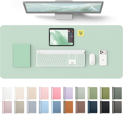 YSAGi Leather Desk Pad Protector, Office Desk Mat, Large Mouse Pad, Non-Slip PU Leather Desk Blotter, Waterproof Laptop Desk Writing Pad for Office and Home (23.6" x 13.8", Eggshell) - Colors B
