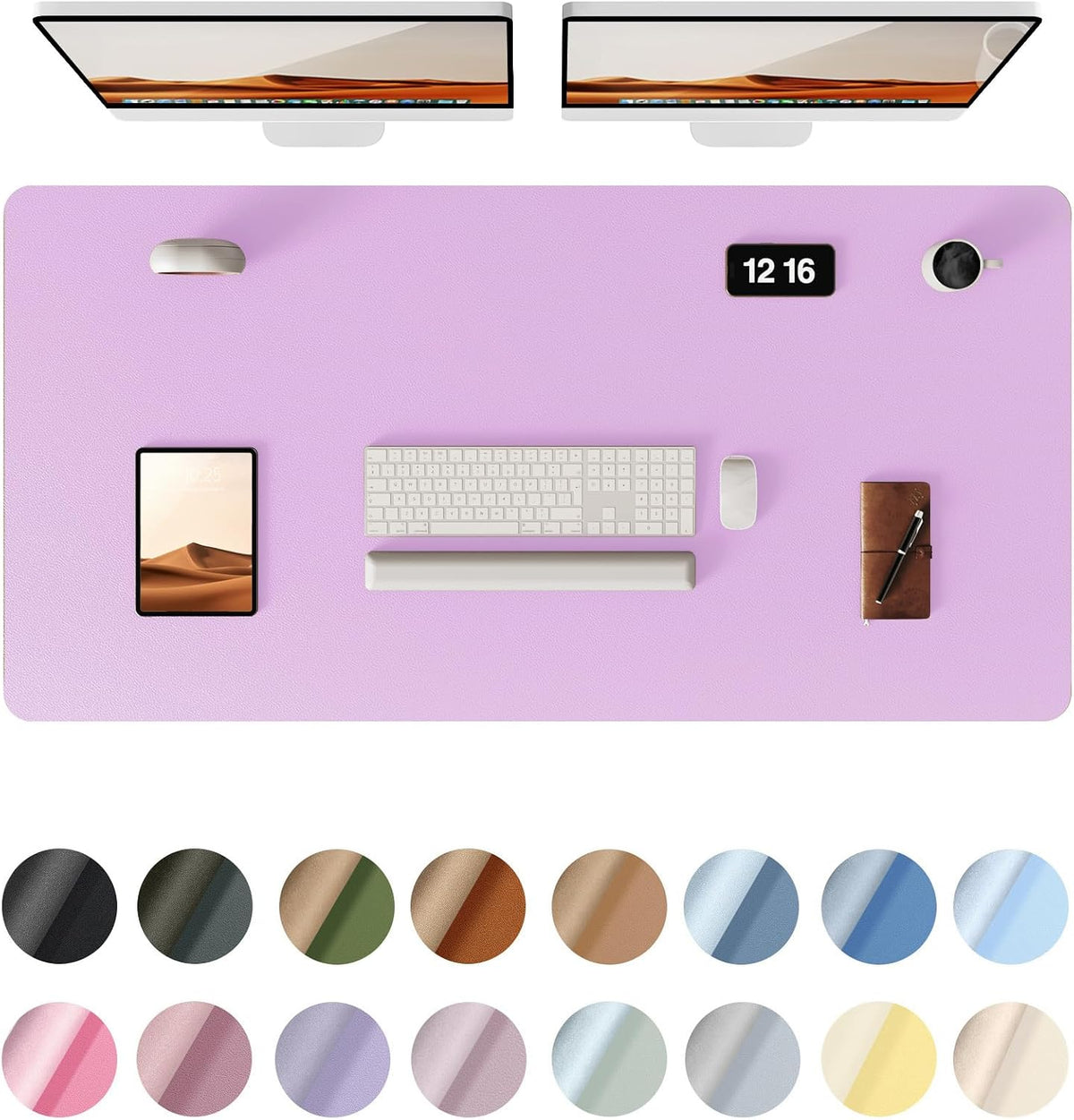 YSAGi Leather Desk Pad Protector, Large Mouse Pad, Non-Slip PU Leather Desk Blotter, Waterproof Writing Pad for Office and Home (31.5" x 15.8", Eggshell) - Colors B