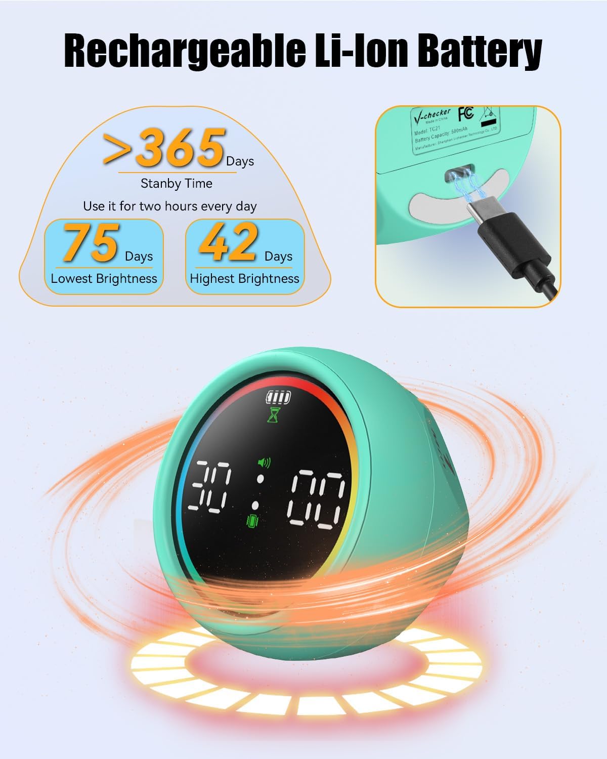 Pomodoro Timer Cube, Desk Timer for Productivity with 1, 5, 10 Min Preset Countdown, Stopwatch and Custom Countdown, for Kids, ADHD, Study, Work, Fitness, Cooking (White)