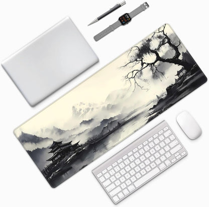 Japanese Mouse Pad, Large Japanese Desk Mat, XL Anime Gaming Keyboard Mat, Non-Slip Rubber Base, Big Extended Desk Protector for Home Office, 31.5”x11.8”