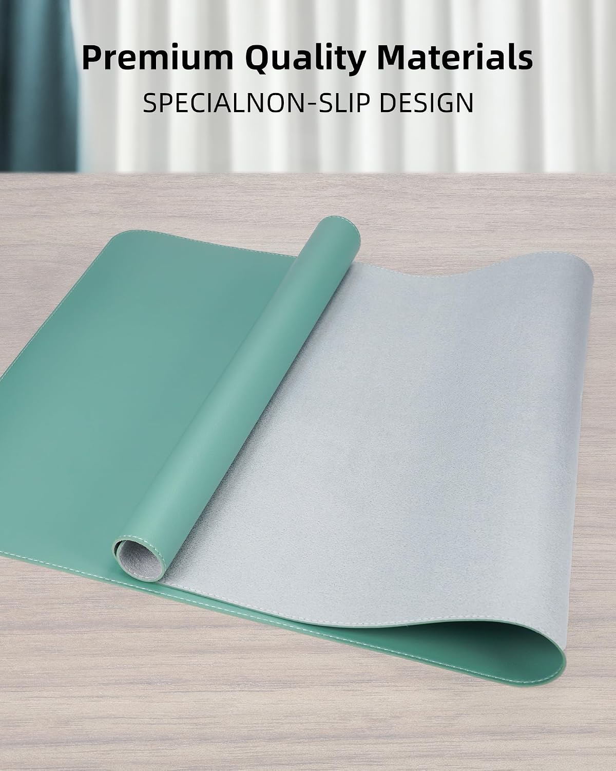 AFIING Large Desk Mat 55" x 24" - PU Leather Desk Pad Protector, Waterproof Non-Slip Extended Mouse Pad for Office Desk, Keyboard, Laptop and Home Workspace (Black)