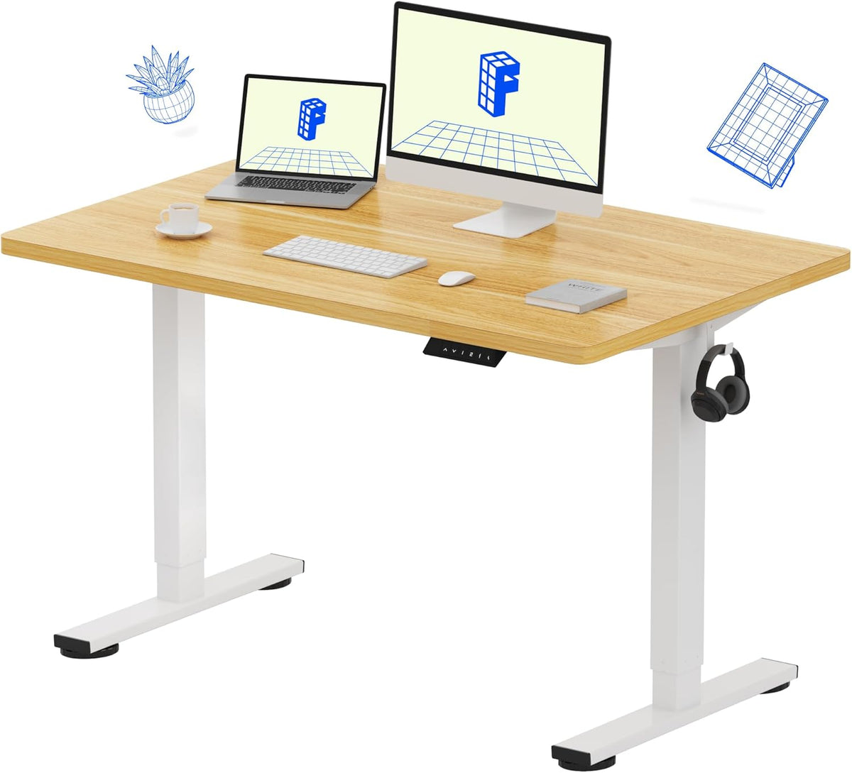 EN1 48"x24" One-Piece Standing Desk, White