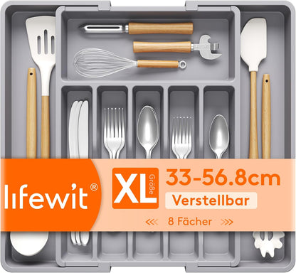 Expandable Silverware Drawer Organizer, Kitchen Utensil Tray