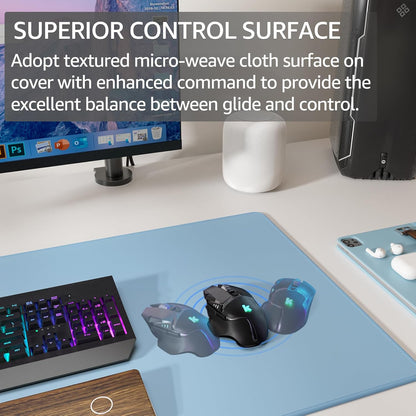 KTRIO Large Gaming Mouse Pad Desk Mat for Gamer, 31.5" x 11.8", Black, XL | Extended Size Design, Superior Micro-Weave Cloth, Non-Slip Rubber Base, Durable Stitched Edges, Water-Resistant Coating