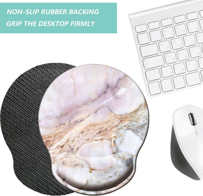 Mouse Pad with Wrist Support, Ergonomic Mouse Pad with Memory Foam Wrist Rest Cushion, Non-Slip Rubber Base Gaming Mice Pad for Home Office Computer Laptop, Flower Black