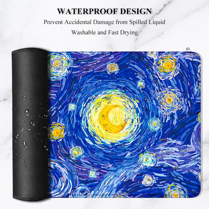 Auhoahsil Desk Mat, Ultra Large Mouse Pad, XXL Gaming Mousepad, Green Tropical Leaves Deskpad, Big Extended Full Size Mouse Pad, Desktop Desk Matt for Keyboard, Laptop & Computer, 35.5 x 15.7 in - Colors A