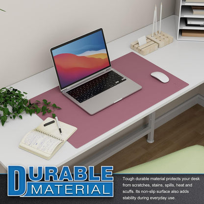 K KNODEL Large Office Leather Desk Mat, Mouse and Keyboard Pad, Computer and Laptop Mat, Desktop Protector and Cover, Writing Pad and Blotter (31.5"x15.7", Black)