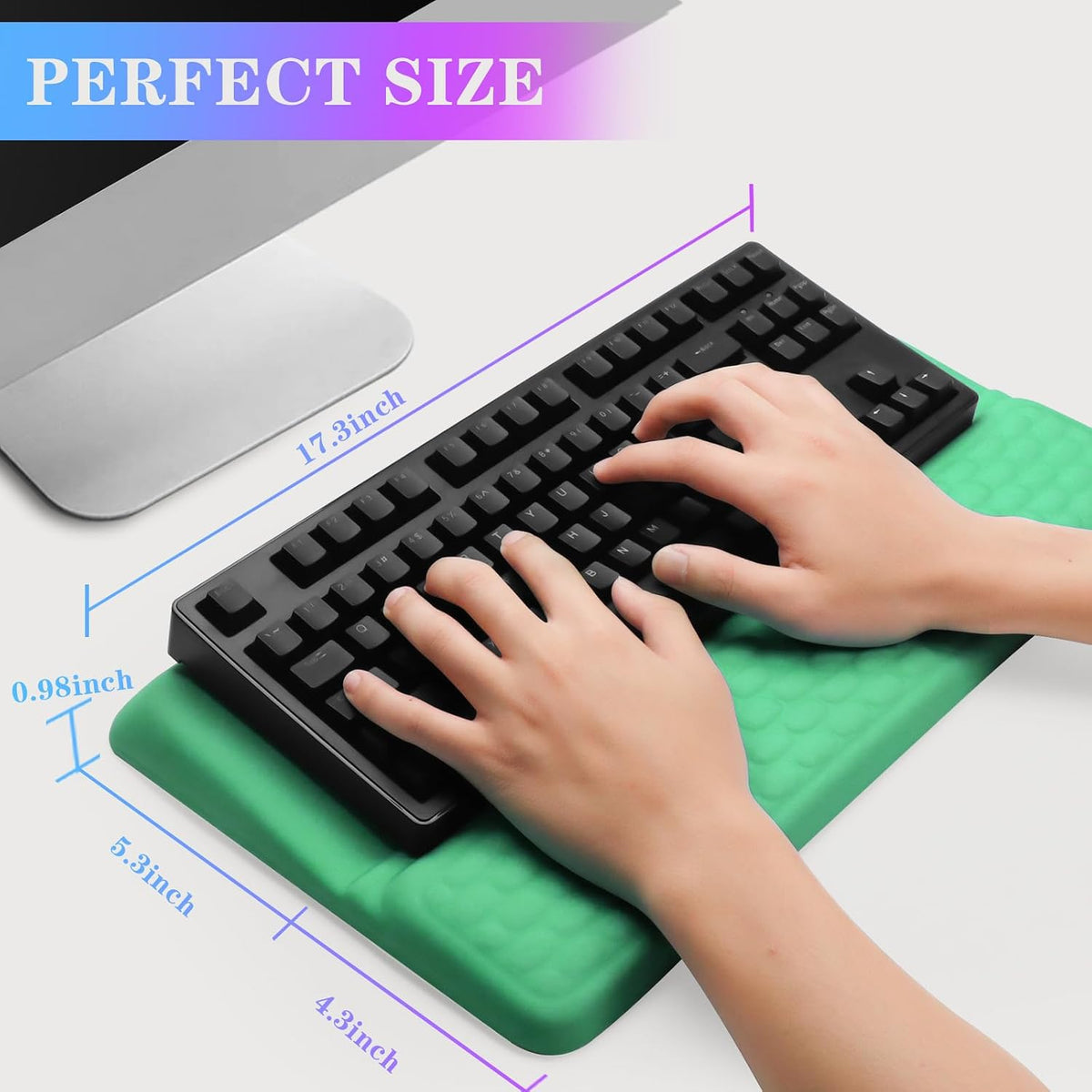 Computer Keyboard Stand with Wrist Rest, Ergonomic Tilted Keyboard Holder - Keyboard Riser with Wrist Pad - Keyboard Tray Support for Office Home - Black