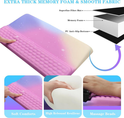 Computer Keyboard Stand with Wrist Rest, Ergonomic Tilted Keyboard Holder - Keyboard Riser with Wrist Pad - Keyboard Tray Support for Office Home - Black