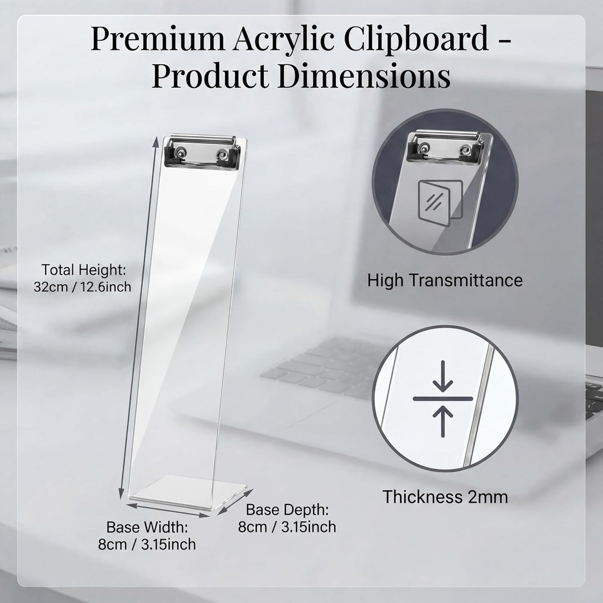 4 Pcs Monitor Memo Boards for Computer, Acrylic Multifunction Screen Message Reminder, Transparent Computer Sticky Note Holder, Creative Office Desk Accessories for Desktop Home