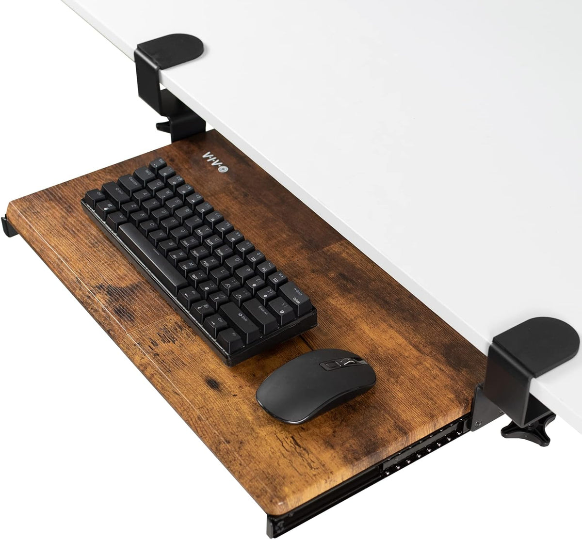 VIVO Extra Long Clamp-on Computer Keyboard and Mouse Under Desk Slider Tray, 34 x 11 inch Pull Out Platform Drawer, Black, MOUNT-KB15EB